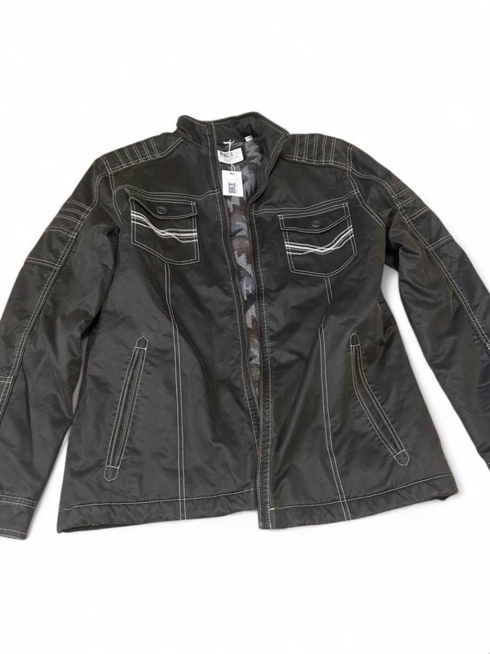 BKE Black Lightweight Jacket with Contrast Stitching